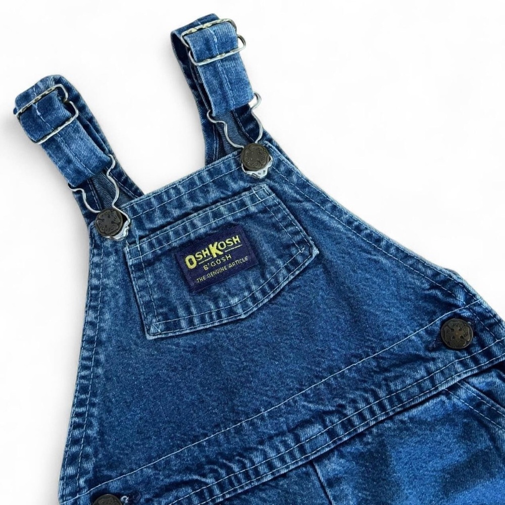 OSHKOSH Vintage 100% Cotton Denim Toddler Overalls Size 24m